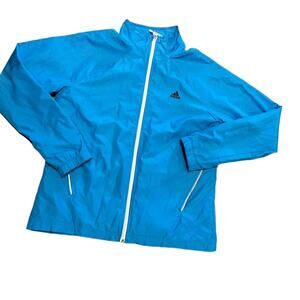 Adidas Adult Large Turquoise 3 Stripe Full Zip Windbreaker Jacket